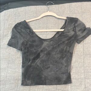 lululemon athletica Charcoal Tie-Dye Short Sleeve Top